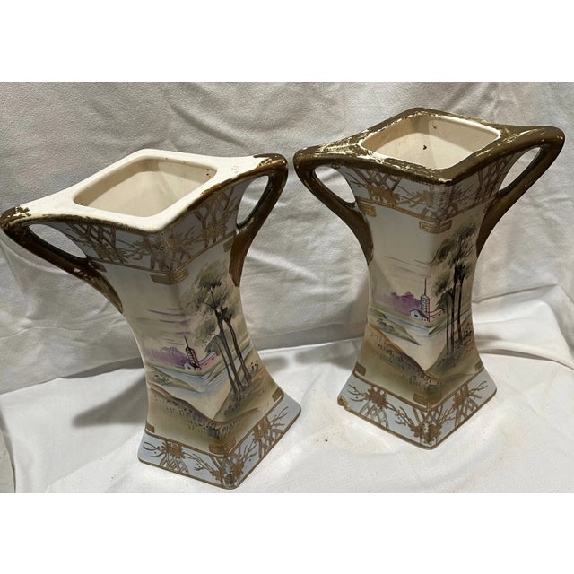 Antique Nippon Royal Nishiki Vases- Set of 2 For Sale In Birmingham - Image 6 of 11