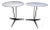 Mid Century Modern Tripod Side Tables Goatskin French Inspired Blue For Sale