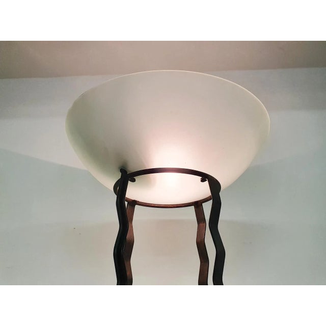 Italian Iron Stone and Glass Floor Light For Sale - Image 6 of 13