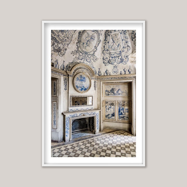 A tranquil study of a beautifully hand-painted interior in a château in Normandy, northern France. Intricate detailing and...