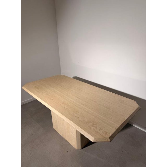 Vintage Travertine Dining Table For Sale - Image 4 of 6