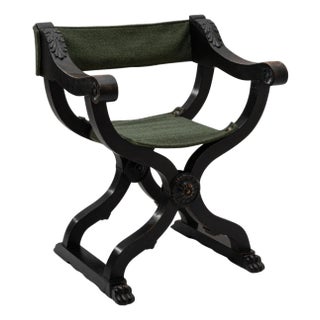 1840s French Italian Renaissance Oak Savonarola Chair For Sale