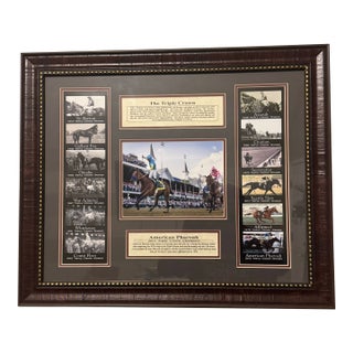 Framed Triple Crown Horse Racing Memorabilia Featuring American Pharoah & Historic Winners For Sale