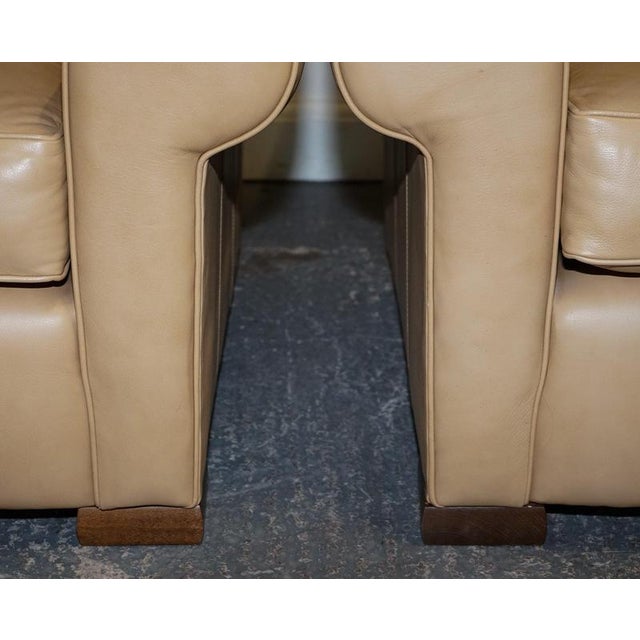 Latte Brown Leather Armchairs from Multiyork England, Set of 2 For Sale - Image 12 of 18