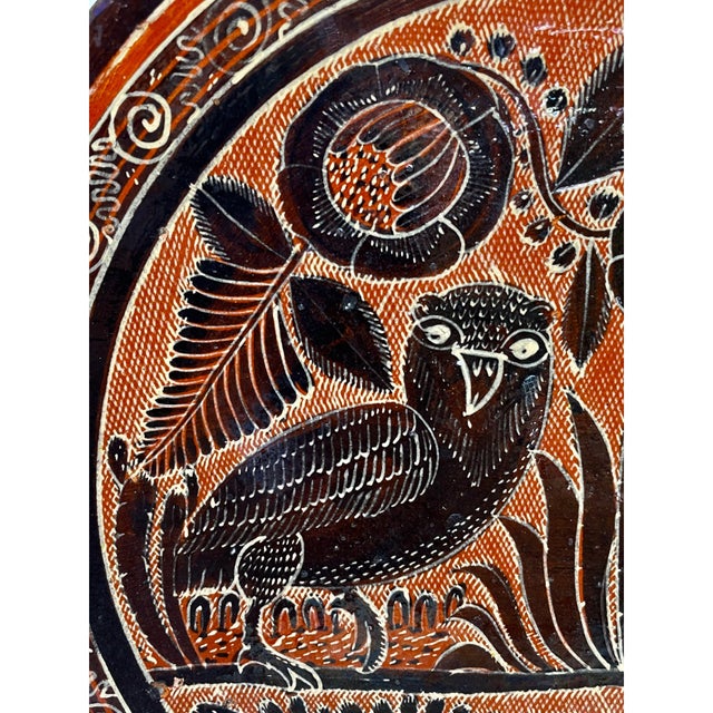 Mexican Vintage Tlaquepaque 'Petatillo Noche-Style' Plate & 2-Handle Pot From Jalisco For Sale - Image 3 of 13