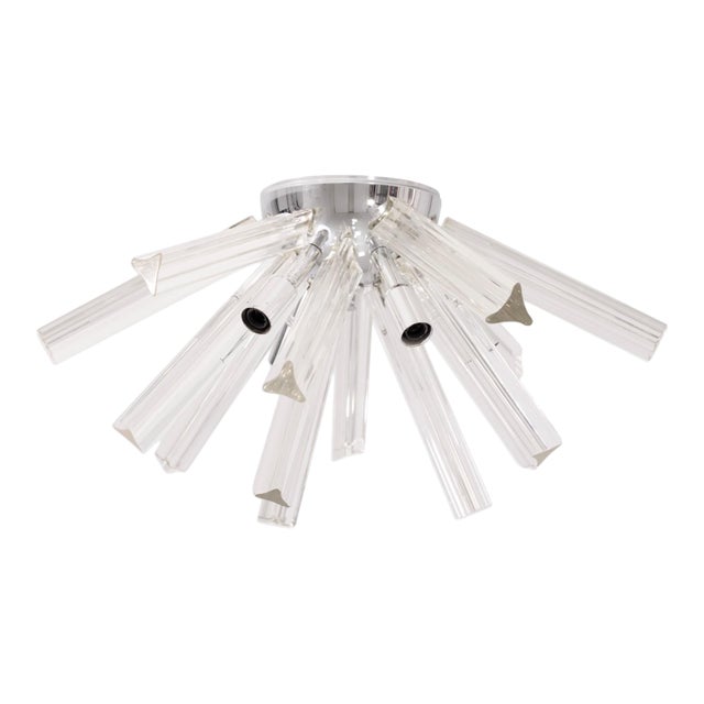 Mid Century Modernist Murano Glass Ceiling Light Fixture For Sale
