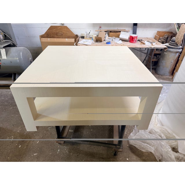 2020s Grasscloth Wrapped Cocktail Table For Sale - Image 5 of 8