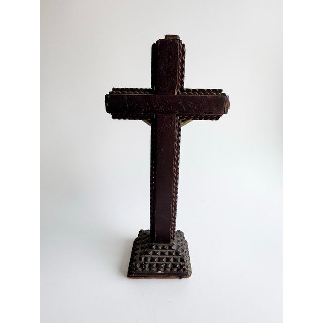 Antique Tramp Art Crucifix, Early 20th Century For Sale - Image 11 of 12