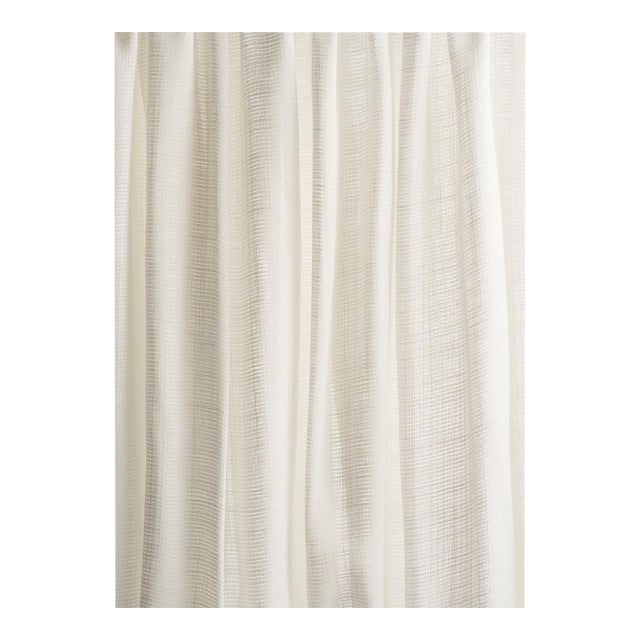 Schumacher Great Basin Sheer Fabric In White For Sale