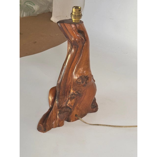 Sculptural Table Lamp in an Olive Wood, 1950 For Sale - Image 4 of 8