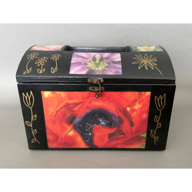 This one of a kind artisan flower bodies decorative art box was created by the artist Carrie Notari. It features her...
