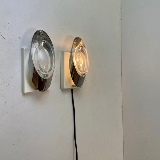 Metal Wall Lamps by Oscar Torlasco for Stilkronen, Italy, 1970s, Set of 2 For Sale - Image 7 of 18