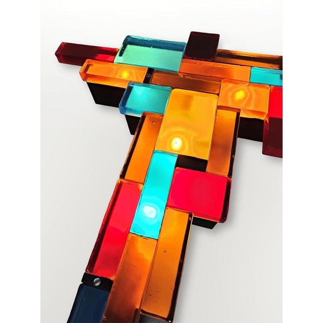 Glass Vintage Glass Wall Lamp, 1970s For Sale - Image 7 of 8