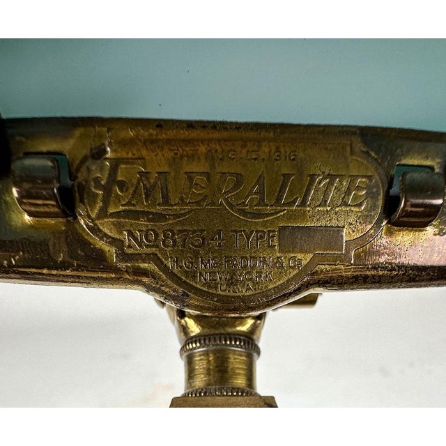 Emeralite Antique Emeralite Bankers / Desk Lamp No. 8734 by McFaddin & Co For Sale - Image 4 of 5