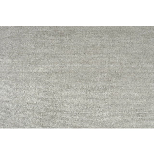 Rug & Kilim 2010s Rug & Kilim’s Modern Rug in Solid Gray and Off-White Striae - 12x15 For Sale - Image 4 of 7