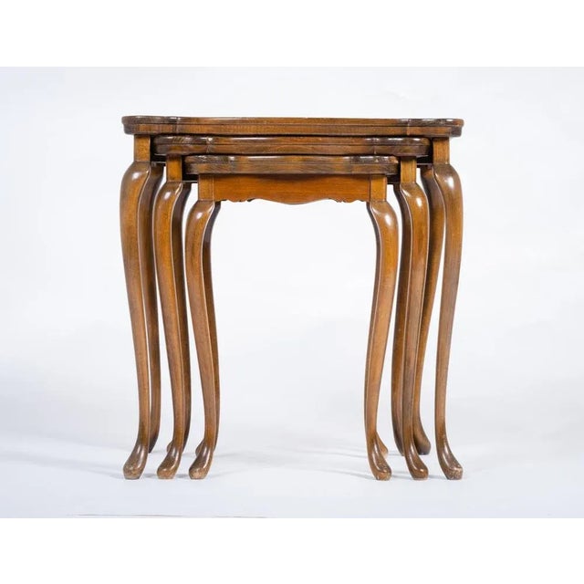 Mid-Century Modern Vintage Nesting Tables with Cane and Glass Top from Jason Møbler, 1960s, Set of 3 For Sale - Image 3 of 12