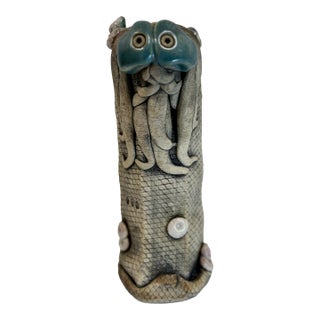 Vintage Handmade Ceramic Sculpture "Woo" Creature by Richard Marshall For Sale