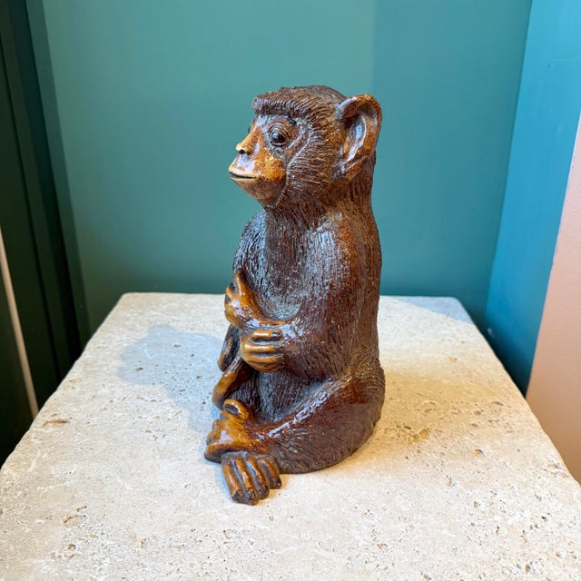 Mid-Century Modern Vintage Mid-Century Resin Monkey Statue For Sale - Image 3 of 9