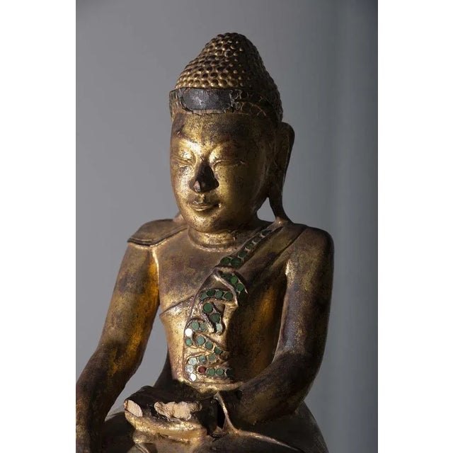 Burmese Artist, Mandalay Buddha, 19th Century, Lacquered Wood For Sale - Image 6 of 9