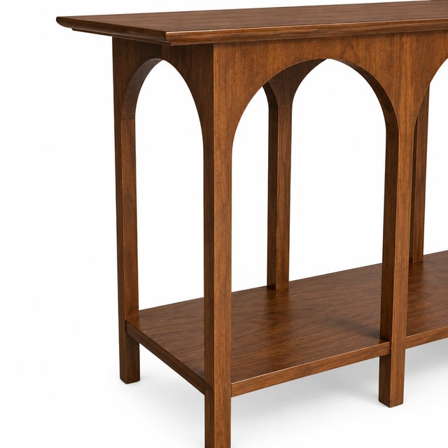 Modern Mid Century Style Walnut Console For Sale - Image 4 of 4