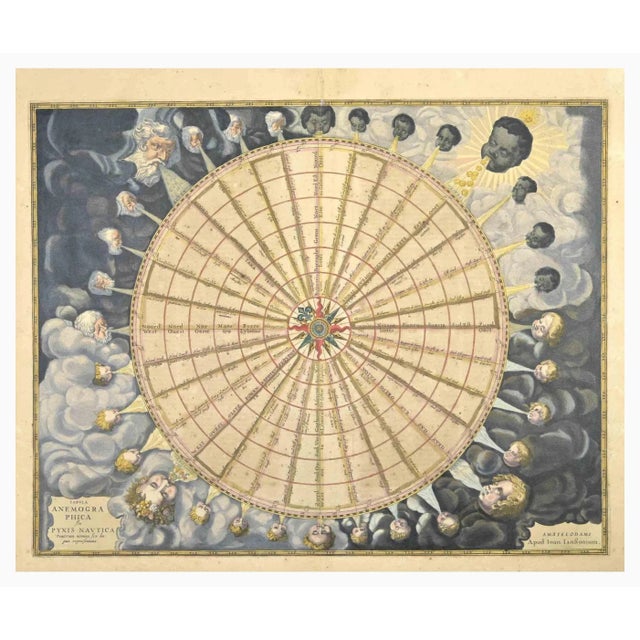 Johannes Janssonius, Anemogra Phica, Etching, 1650s For Sale - Image 3 of 3