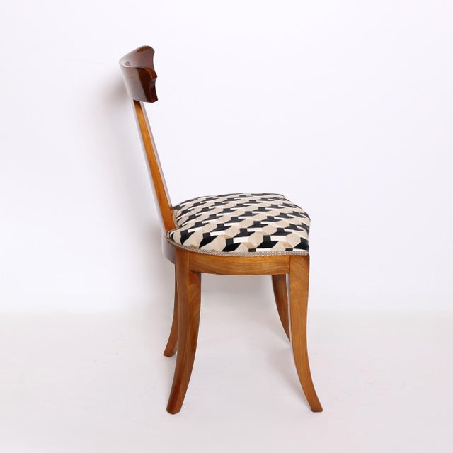 Set of Five Walnut Dining Chairs, Italy Mid-20th Century For Sale - Image 12 of 18