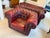 Red Chesterfield Leather Sofa and Chairs, Set of 3 For Sale - Image 8 of 18