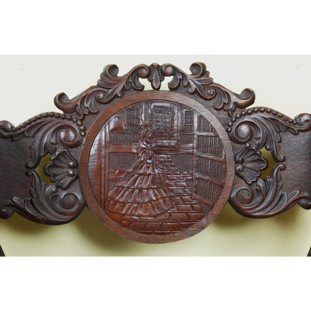 1970s Pair of Spain Wood and Leather Side Chairs For Sale - Image 11 of 13