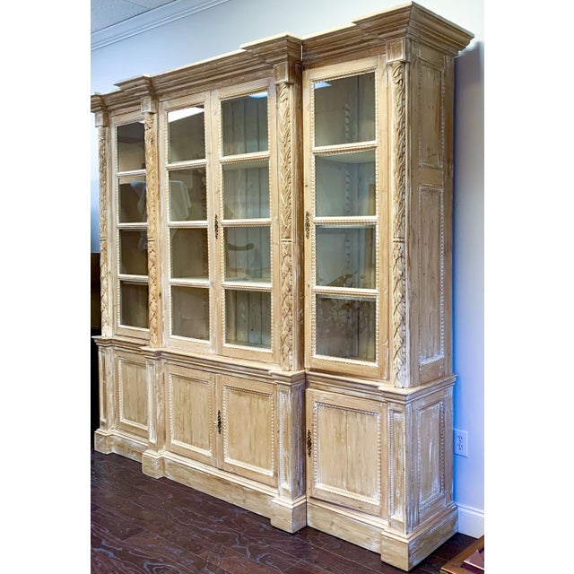 Large Carved English Pine With Cerused Finish Chairish