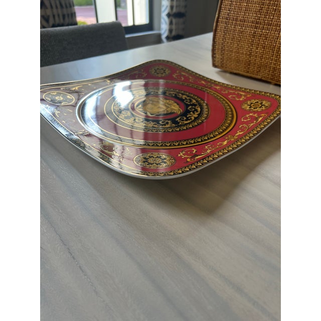 1990s 1990s Versace Medusa Red by Rosenthal Square Charger Plate For Sale - Image 5 of 7