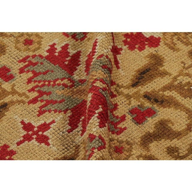 Gold Oversized Vintage Donegal Rug in Gold and Red With Floral Patterns - Rug & Kilim For Sale - Image 8 of 9