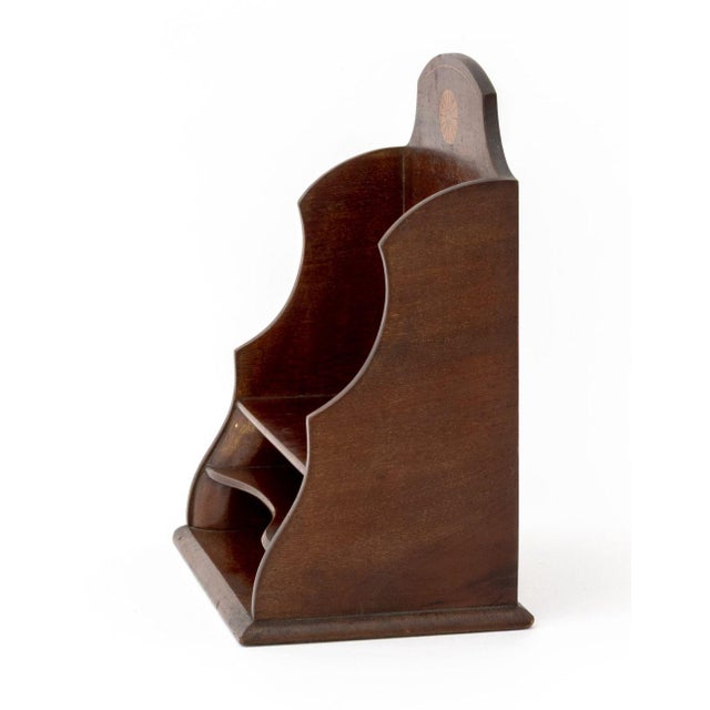 Asprey & Co. Asprey Satinwood Inlaid Mahogany Letter Rack For Sale - Image 4 of 6