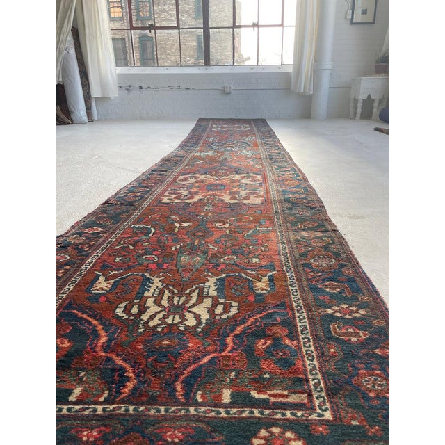 Persian Antique Persian Malayer Over-sized Extra Long Beautiful Cypress Tree Runner Rug 3.4 x 17 For Sale - Image 3 of 17
