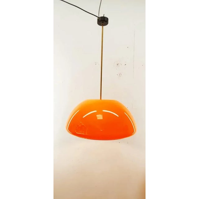 Vintage Orange Polycarbonate Pendant For Sale - Image 5 of 7