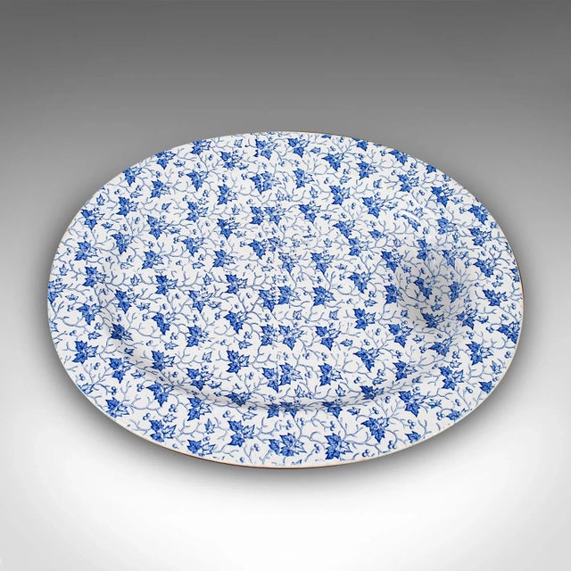 Victorian 1900s Large Antique Victorian English Oval Meat Platter For Sale - Image 3 of 11