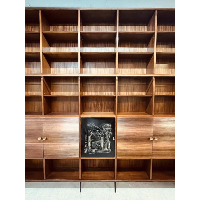 Bookcase Veneered in Mahogany with Elements Engraved by Tommaso Gnone ...