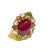 Bochic “Orient” Vintage Natural Ruby & Orange Sapphire Ring Set In 18K Gold & Silver For Sale In New York - Image 6 of 8