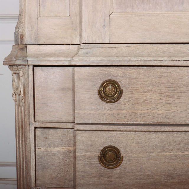 Dutch Linen Cabinet in Bleached Oak For Sale - Image 6 of 12