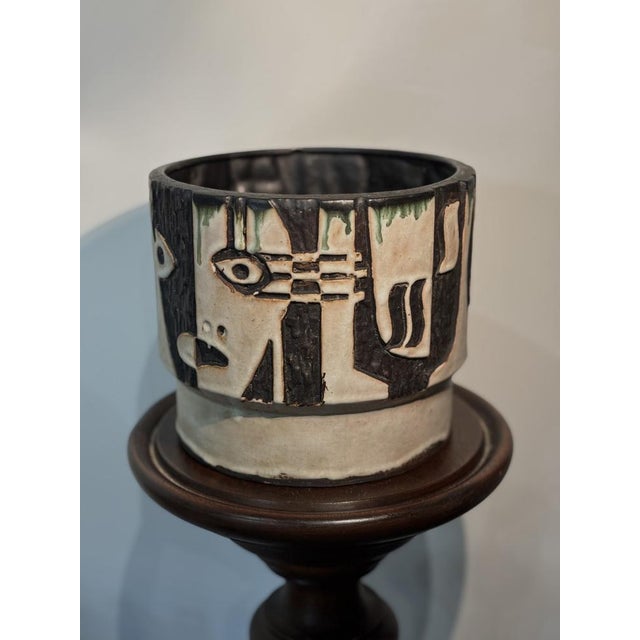 Ceramic planter. This is an original work by Schäffenacker, a renowned mid-century vintage ceramics firm, produced in West...