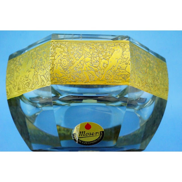 Vintage Crystal and Gold Centerpiece Vase by Ludwig Moser, 1940s For Sale - Image 18 of 18
