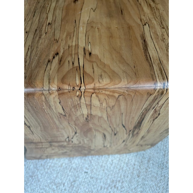 One of a Kind Natural Edge Spaltted Maple Waterfall Bench For Sale - Image 4 of 17