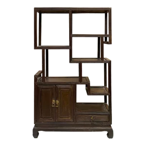 Chinese Vintage Solid Wood Curio Desktop Display Chest Stand