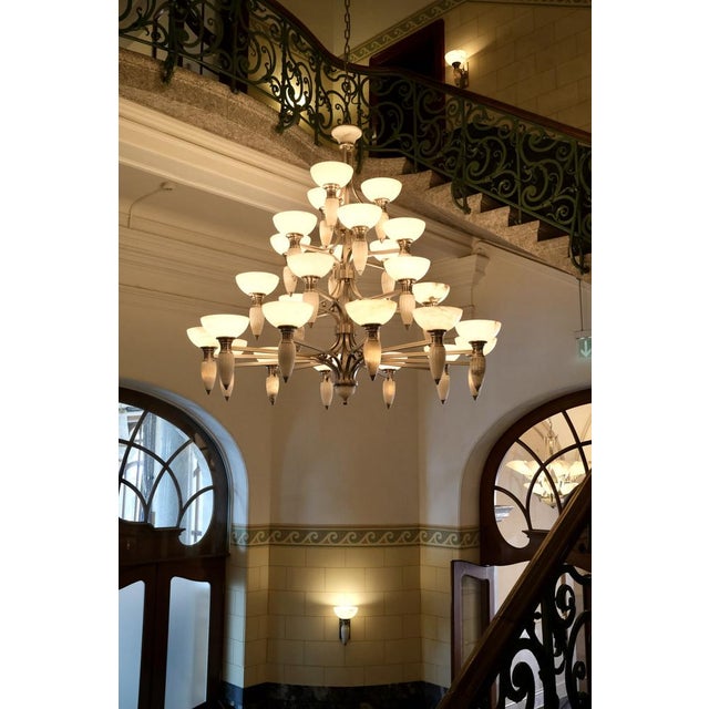This huge Art Deco style chandelier decorated for many years the staircase of the prestigious 5 star Grand Hotel "Les...