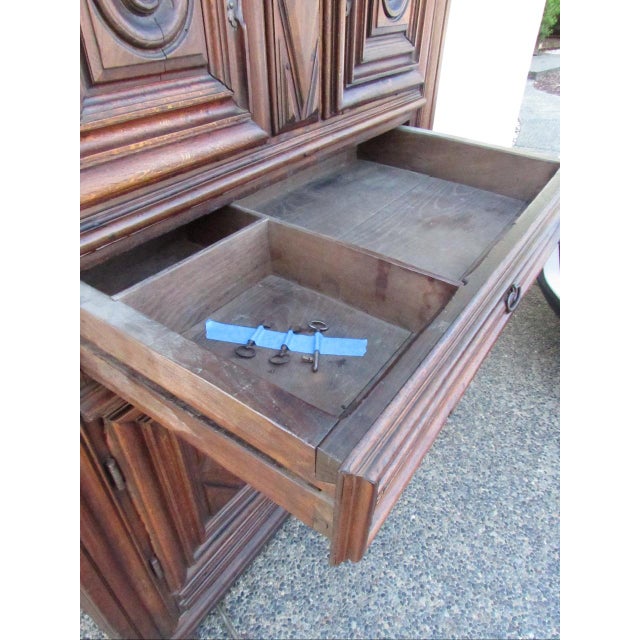 18th. Century Paneled French Armoire From Normandy For Sale - Image 12 of 18