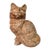 Antique Cast Iron Seated Cat Doorstop Vintage Orange Painted Feline Figure 4lb For Sale