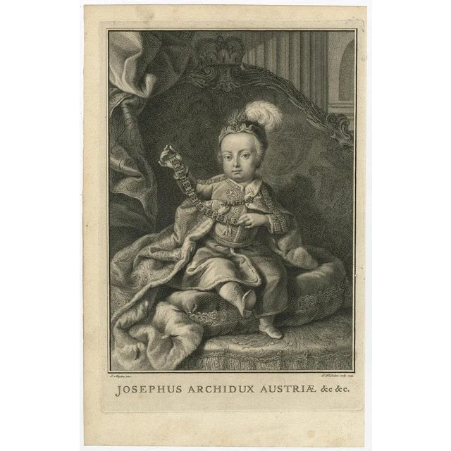 After Maydens, Holy Roman Emperor Joseph I, Ruler of the Austrian Habsburg Monarchy, 1743, Print For Sale - Image 3 of 5