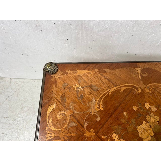 Brown Louis XV Style Games Table with Marquetry Decoration, 20th Century For Sale - Image 8 of 15