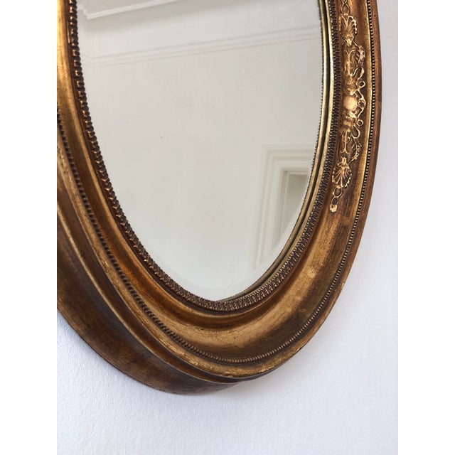 French Antique French Oval Giltwood Mirror – Late 19th Century For Sale - Image 3 of 8
