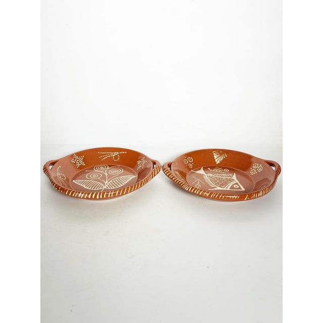 20th Century, Glazed Pottery Dishes, France, Set of 2 For Sale - Image 3 of 12