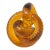 Signed Amber & Cognac Art Glass Infinity Knot Sculpture, Serpentine Texture For Sale